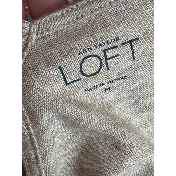 Loft oatmeal 3/4 dolman sleeves top size M - Picture 3 of 11